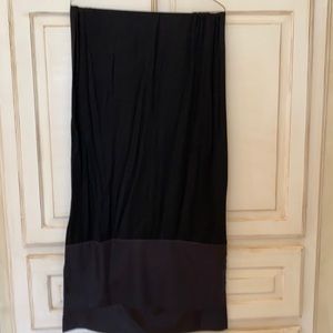 Black wool Pashmina with black satin trim